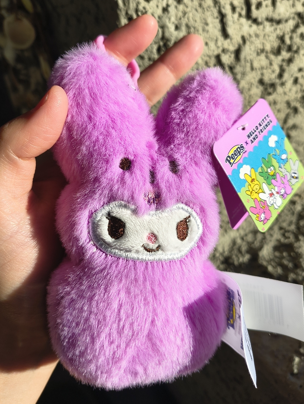 HK Kuromi x PEEPS Bunny Plush Backpack Purse Clip Keychain Easter NWT